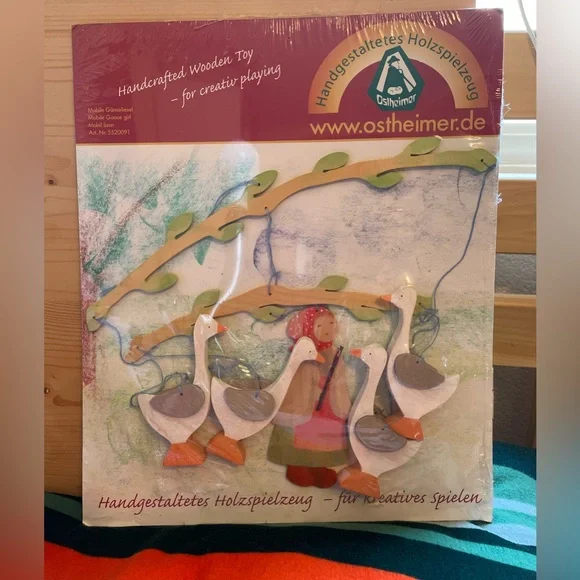 Ostheimer Goose Girl Wooden Baby/ Kids Waldorf Mobil Germany NEW in package 🌲 - Picture 2 of 3